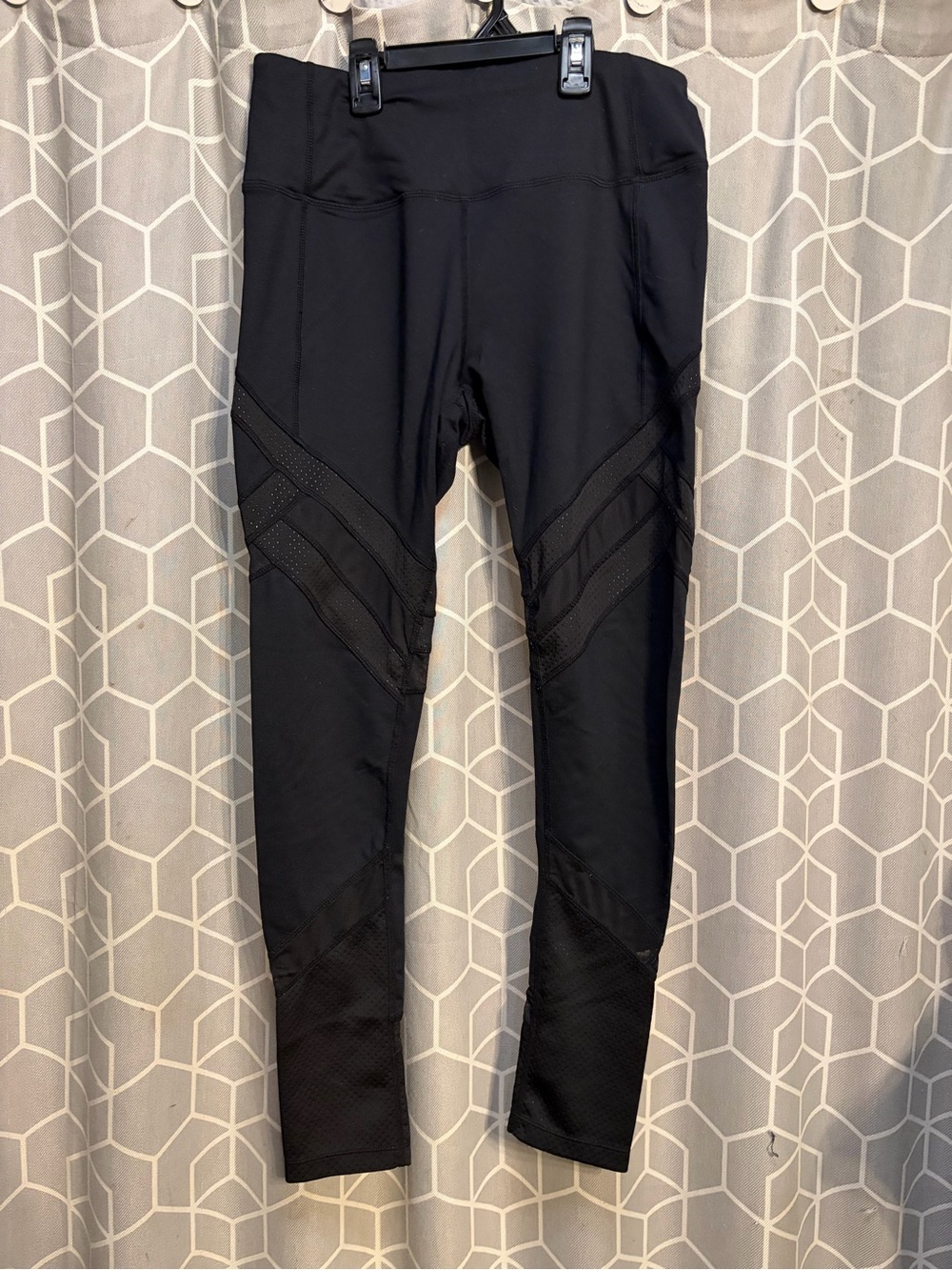 Avia Black Leggings with Mesh Accent Panels
